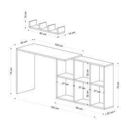 Hanah Home Mesa de Estudio Blake Roble 74x145x45 cm